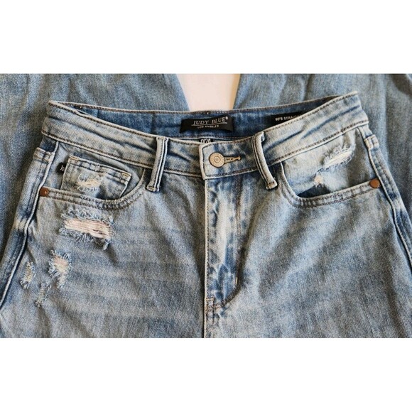 Judy Blue Women’s Jeans Size 0 / 24 Distressed Straight Leg 00s Vintage Wash - Picture 8 of 16